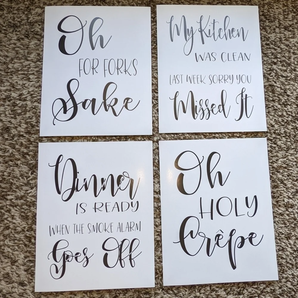 Funny Kitchen Quote Set Prints